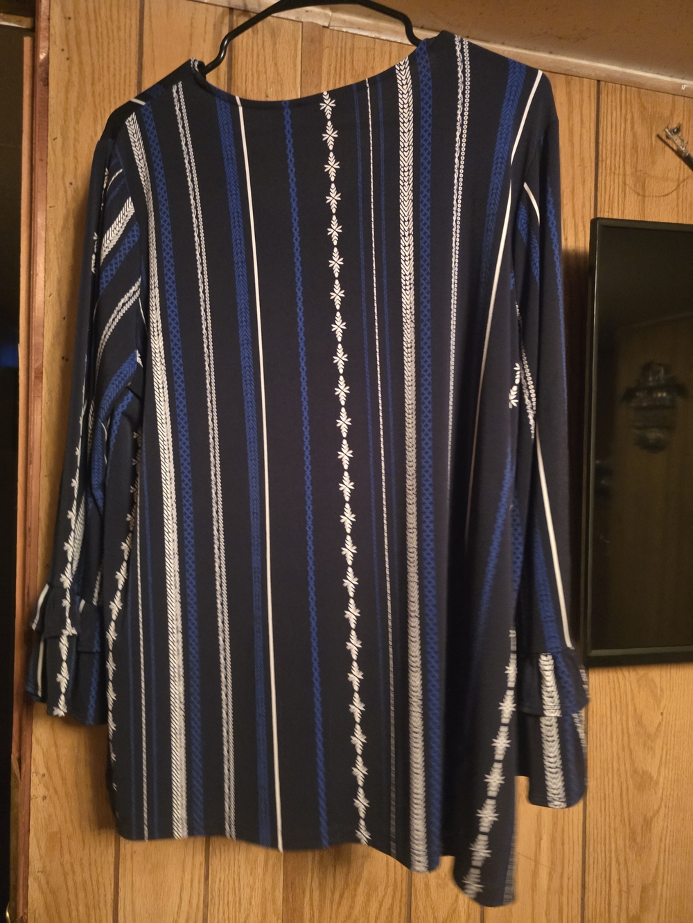 Women’s Navy Blue Striped Long-Sleeve Dress